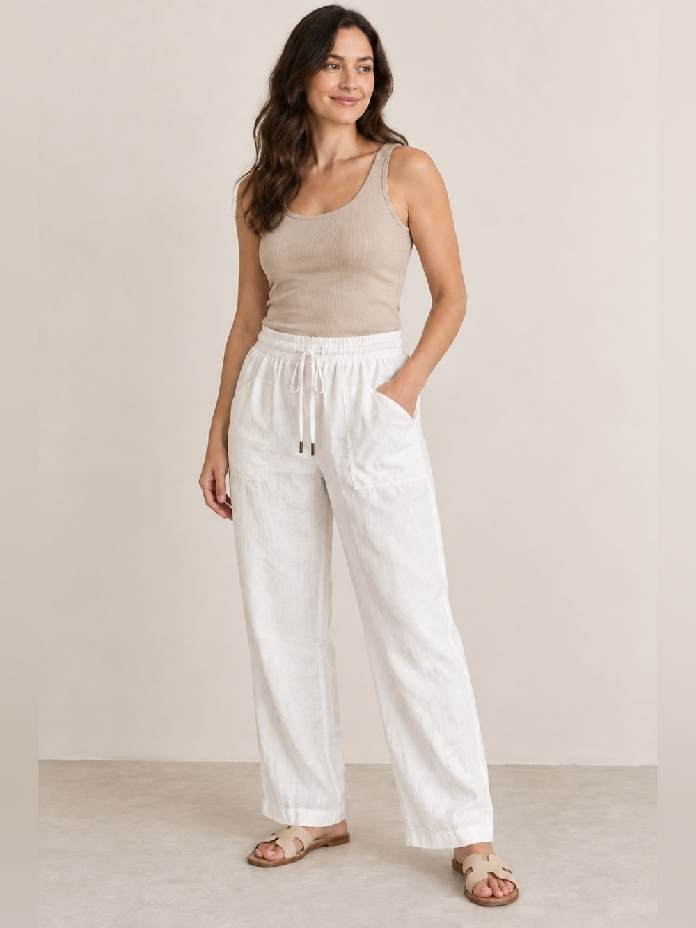 Weekender by W MaxCocos Off-White Linen Blend Pants – NWOT